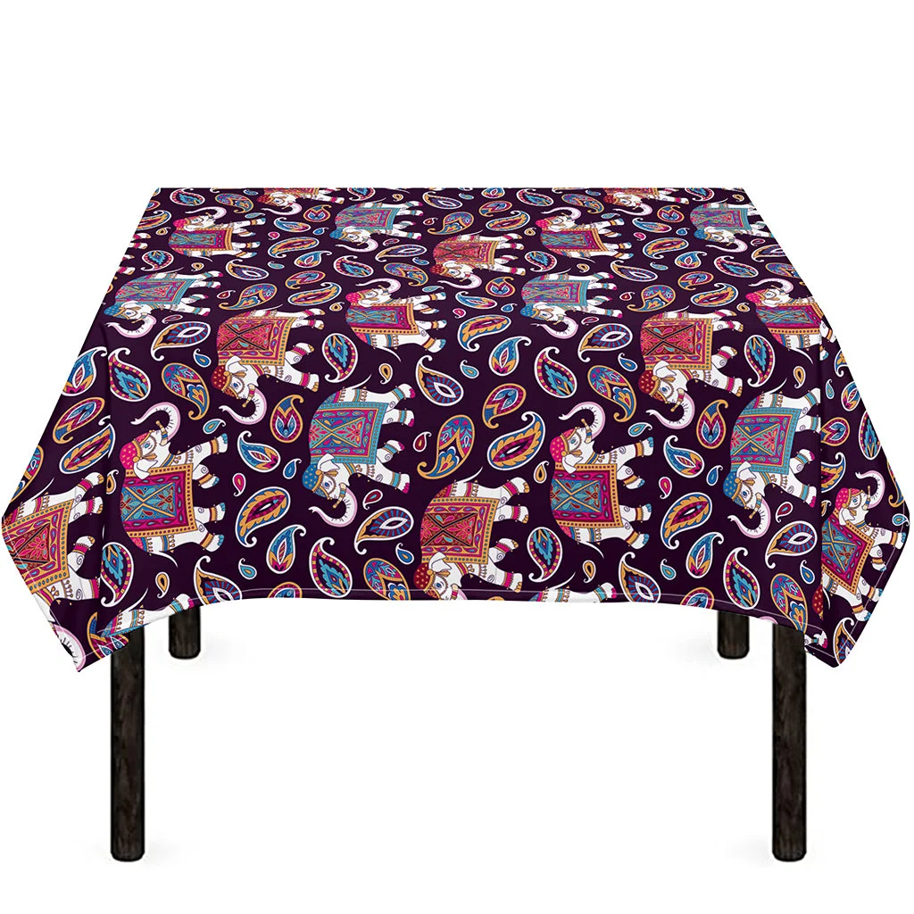 Vintage Indian Elephant Pattern Print Tablecloth Kitchen Home Decor Vintage Indian Elephant Pattern Print Tablecloth Kitchen Home Decor