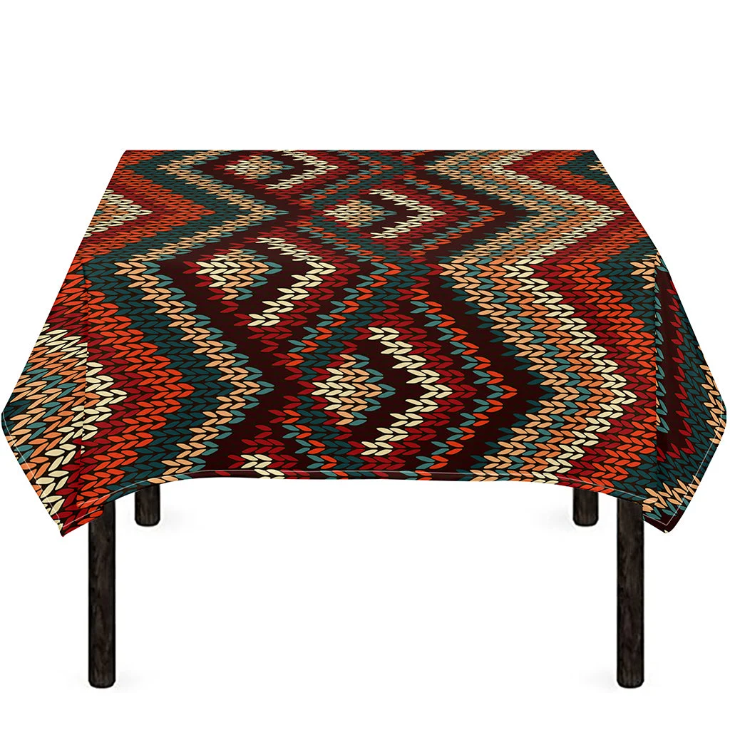 Vintage Knitted Pattern Print Tablecloth Kitchen Home Decor Vintage Knitted Pattern Print Tablecloth Kitchen Home Decor