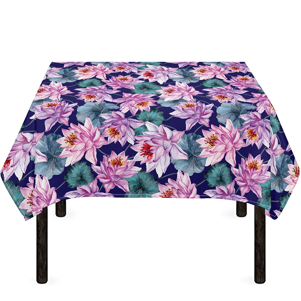 Vintage Lotus Flower Print Tablecloth Kitchen Home Decor Vintage Lotus Flower Print Tablecloth Kitchen Home Decor