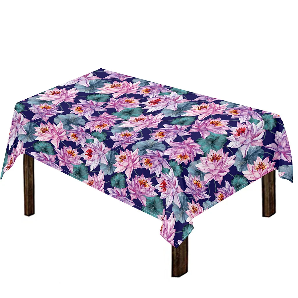 Vintage Lotus Flower Print Tablecloth Kitchen Home Decor Vintage Lotus Flower Print Tablecloth Kitchen Home Decor