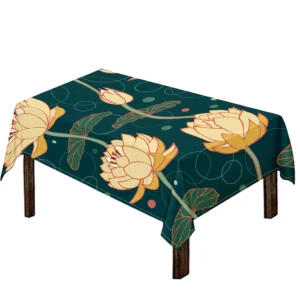 Vintage Lotus Pattern Print Tablecloth Kitchen Home Decor