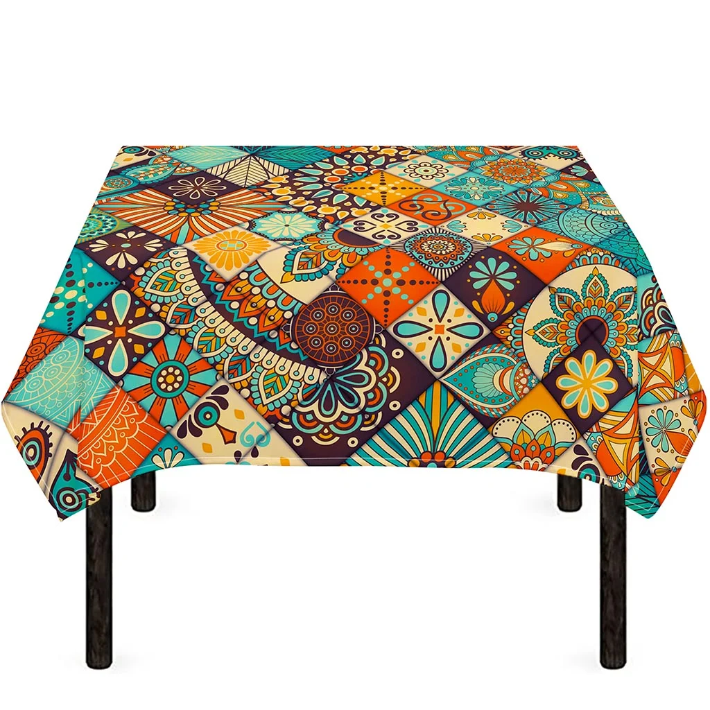 Vintage Mandala Bohemian Pattern Print Tablecloth Kitchen Home Decor Vintage Mandala Bohemian Pattern Print Tablecloth Kitchen Home Decor