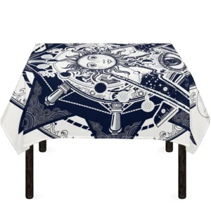 Vintage Masonic Freemasonry Print Tablecloth Kitchen Home Decor