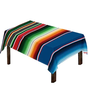 Vintage Mexican Blanket Pattern Print Tablecloth Kitchen Home Decor