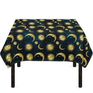 Vintage Moon And Sun Pattern Print Tablecloth Kitchen Home Decor