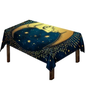 Vintage Moon And Sun Print Tablecloth Kitchen Home Decor