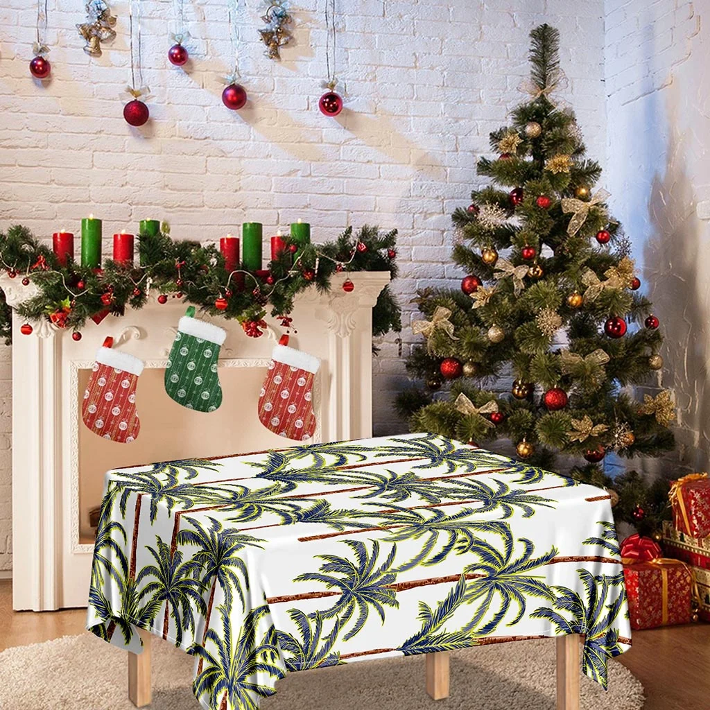 Vintage Palm Tree Beach Pattern Print Tablecloth Kitchen Home Decor Vintage Palm Tree Beach Pattern Print Tablecloth Kitchen Home Decor