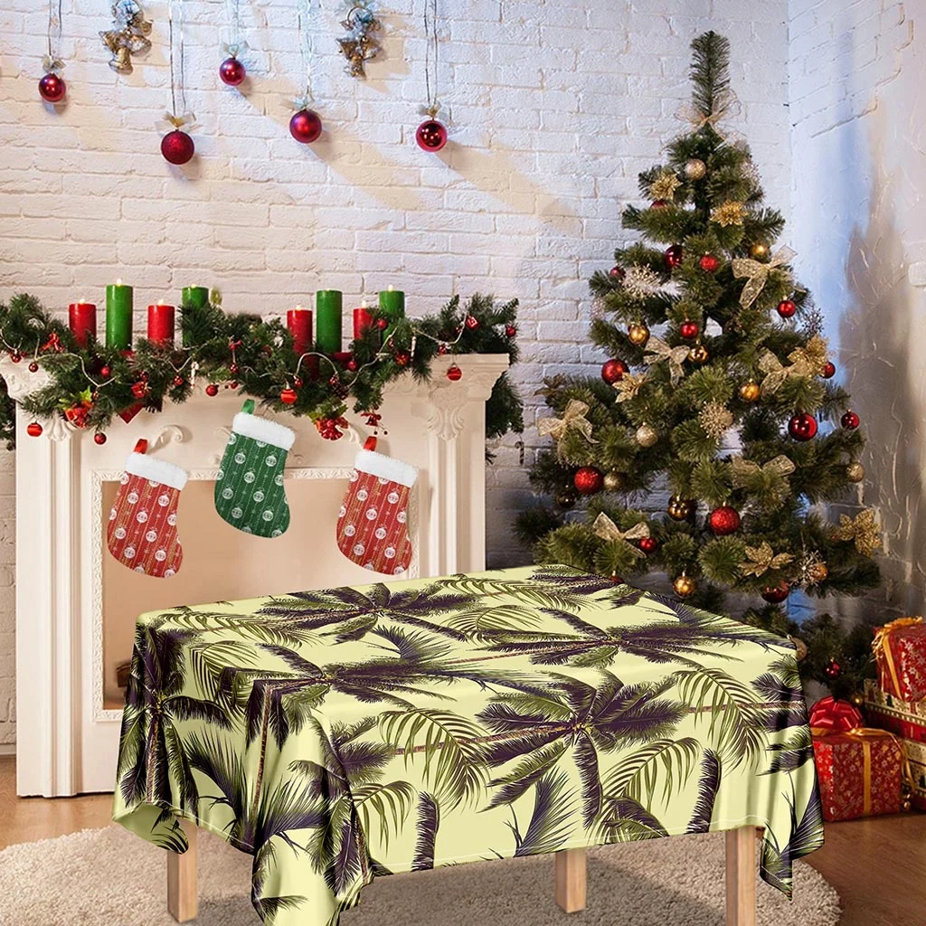 Vintage Palm Tree Pattern Print Tablecloth Kitchen Home Decor Vintage Palm Tree Pattern Print Tablecloth Kitchen Home Decor