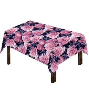 Vintage Pink Peony Floral Print Tablecloth Kitchen Home Decor