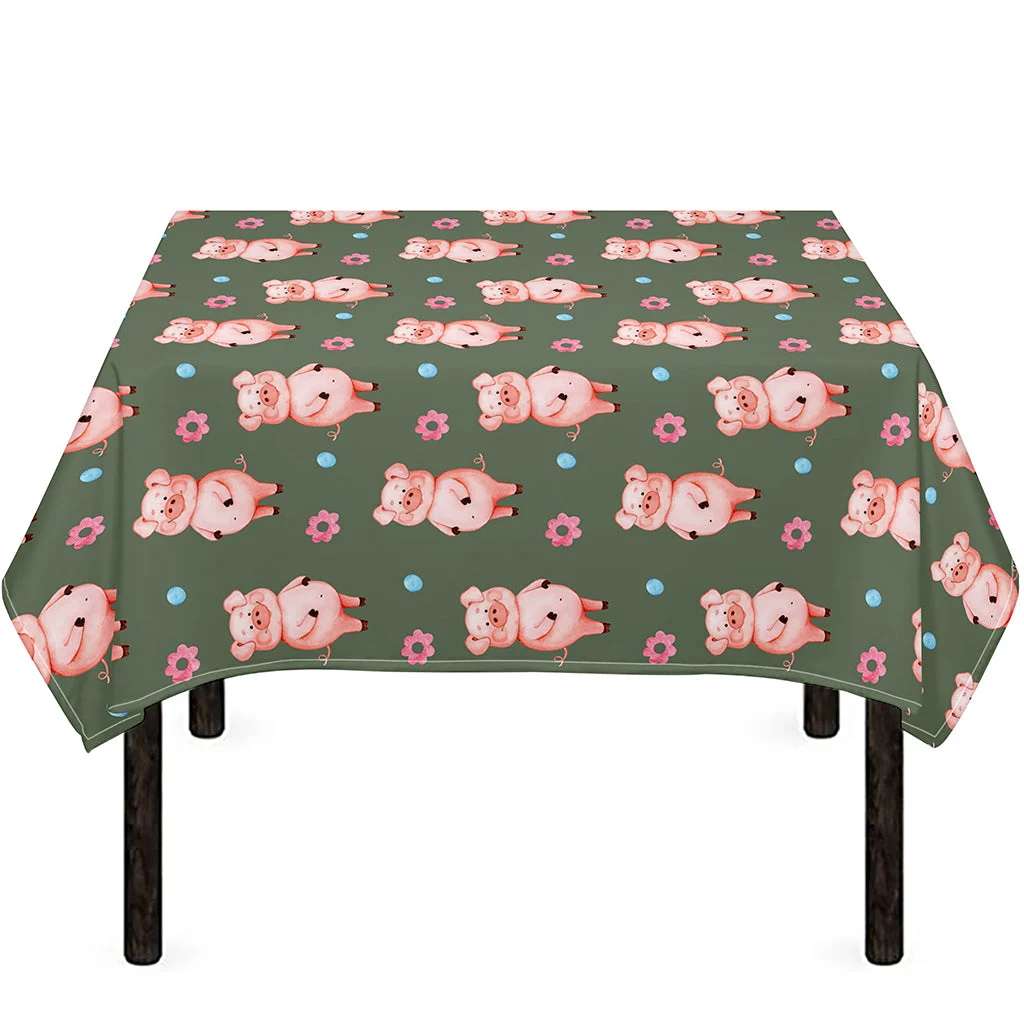 Vintage Pink Pig Pattern Print Tablecloth Kitchen Home Decor Vintage Pink Pig Pattern Print Tablecloth Kitchen Home Decor