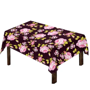 Vintage Pink Rose Floral Pattern Print Tablecloth Kitchen Home Decor