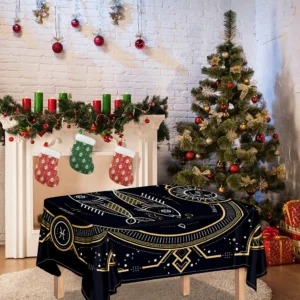 Vintage Pisces Zodiac Sign Print Tablecloth Kitchen Home Decor