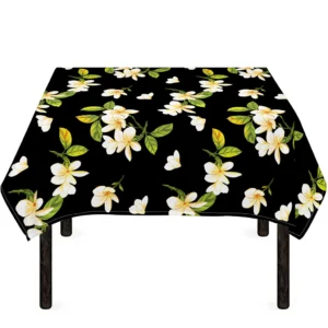Vintage Plumeria Flower Pattern Print Tablecloth Kitchen Home Decor