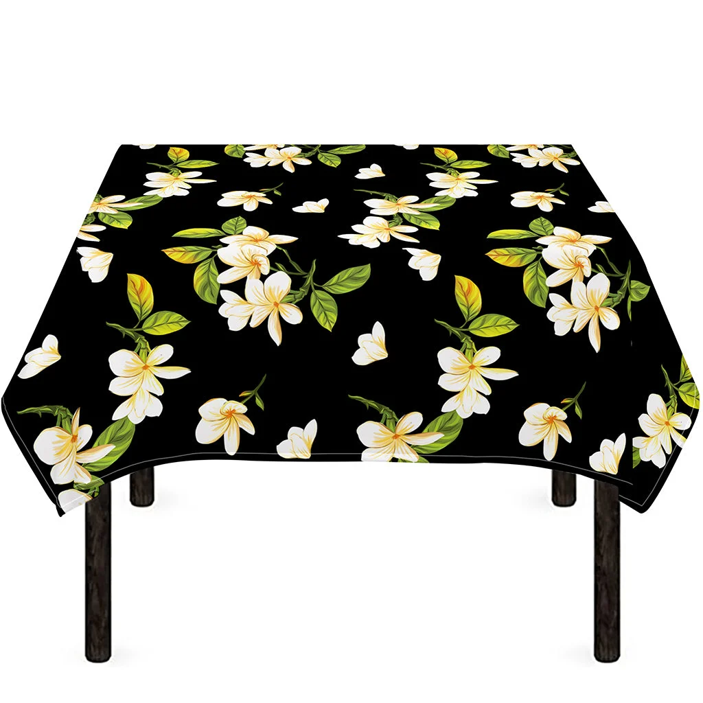 Vintage Plumeria Flower Pattern Print Tablecloth Kitchen Home Decor Vintage Plumeria Flower Pattern Print Tablecloth Kitchen Home Decor
