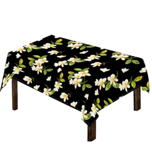 Vintage Plumeria Flower Pattern Print Tablecloth Kitchen Home Decor