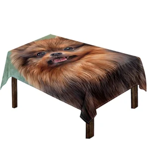 Vintage Pomeranian Portrait Tablecloth Kitchen Home Decor