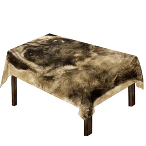 Vintage Pug Portrait Print Tablecloth Kitchen Home Decor
