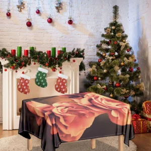 Vintage Rose Print Tablecloth Kitchen Home Decor