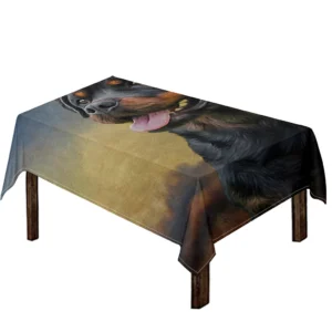 Vintage Rottweiler Portrait Print Tablecloth Kitchen Home Decor