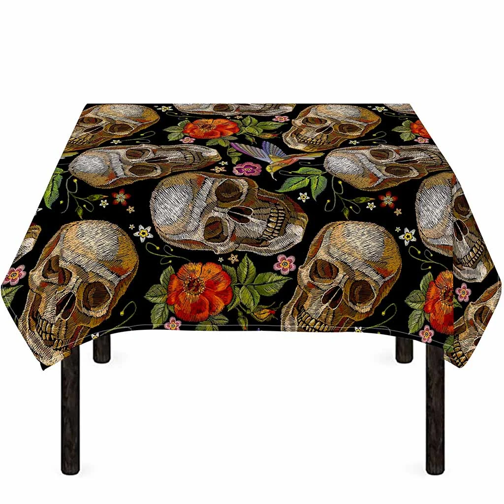 Vintage Skull Pattern Print Tablecloth Kitchen Home Decor Vintage Skull Pattern Print Tablecloth Kitchen Home Decor