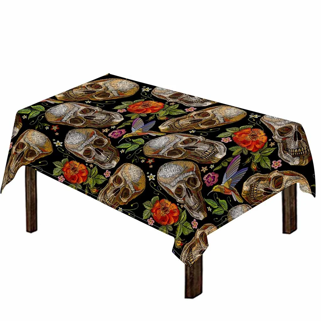 Vintage Skull Pattern Print Tablecloth Kitchen Home Decor Vintage Skull Pattern Print Tablecloth Kitchen Home Decor