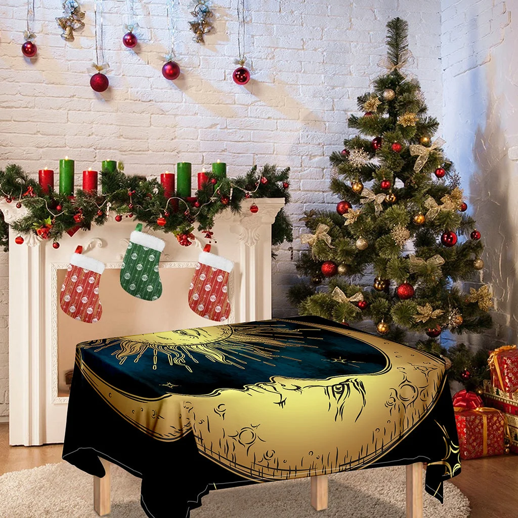 Vintage Sun And Moon Print Tablecloth Kitchen Home Decor Vintage Sun And Moon Print Tablecloth Kitchen Home Decor