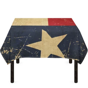 Vintage Texas Flag Print Tablecloth Kitchen Home Decor