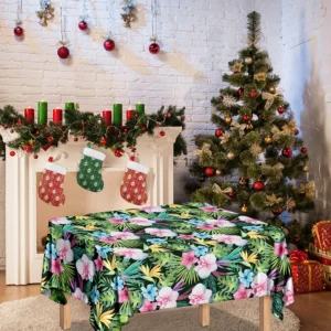 Vintage Tropical Jungle Hawaiian Print Tablecloth Kitchen Home Decor
