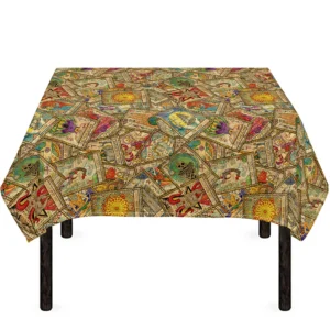 Vintage Wicca Tarot Card Print Tablecloth Kitchen Home Decor