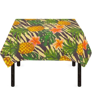 Vintage Zebra Pineapple Pattern Print Tablecloth Kitchen Home Decor