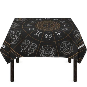 Vintage Zodiac Circle Print Tablecloth Kitchen Home Decor