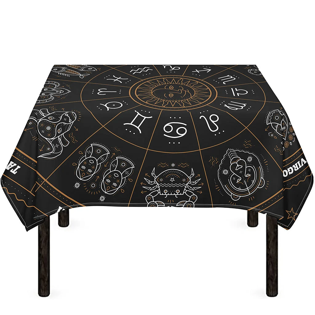 Vintage Zodiac Circle Print Tablecloth Kitchen Home Decor Vintage Zodiac Circle Print Tablecloth Kitchen Home Decor