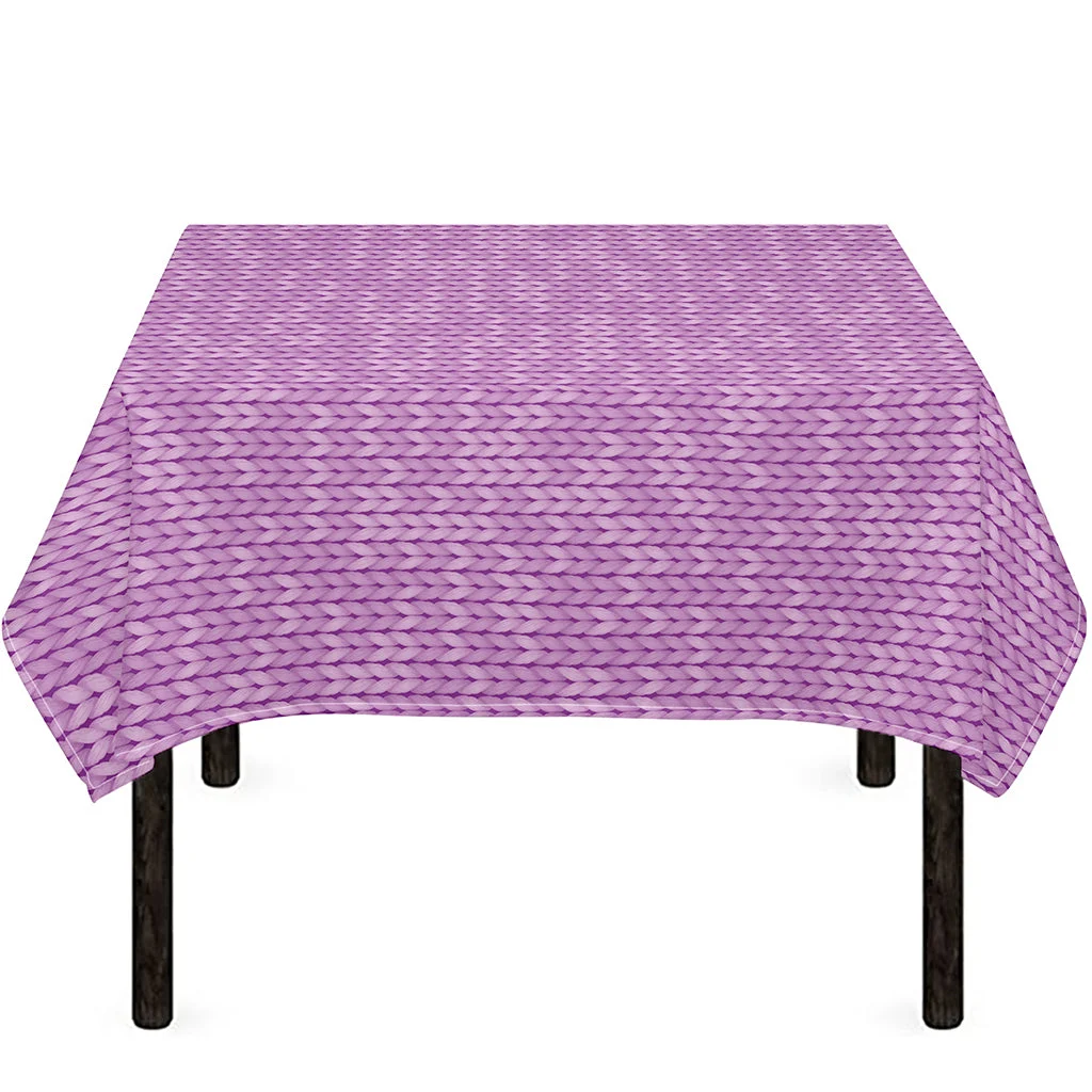 Violet Knitted Pattern Print Tablecloth Kitchen Home Decor Violet Knitted Pattern Print Tablecloth Kitchen Home Decor