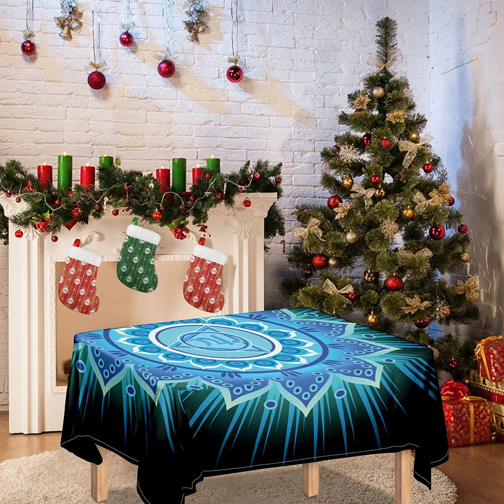 Vishuddha Chakra Mandala Print Tablecloth Kitchen Home Decor Vishuddha Chakra Mandala Print Tablecloth Kitchen Home Decor