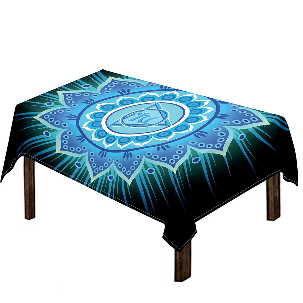 Vishuddha Chakra Mandala Print Tablecloth Kitchen Home Decor Vishuddha Chakra Mandala Print Tablecloth Kitchen Home Decor