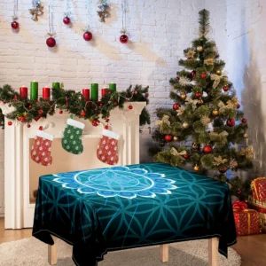 Vishuddha Chakra Spiritual Print Tablecloth Kitchen Home Decor