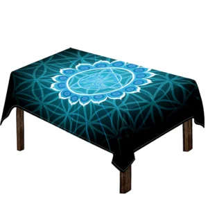 Vishuddha Chakra Spiritual Print Tablecloth Kitchen Home Decor