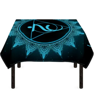 Vishuddha Chakra Symbol Print Tablecloth Kitchen Home Decor