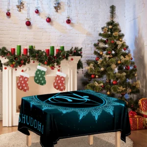 Vishuddha Chakra Symbol Print Tablecloth Kitchen Home Decor