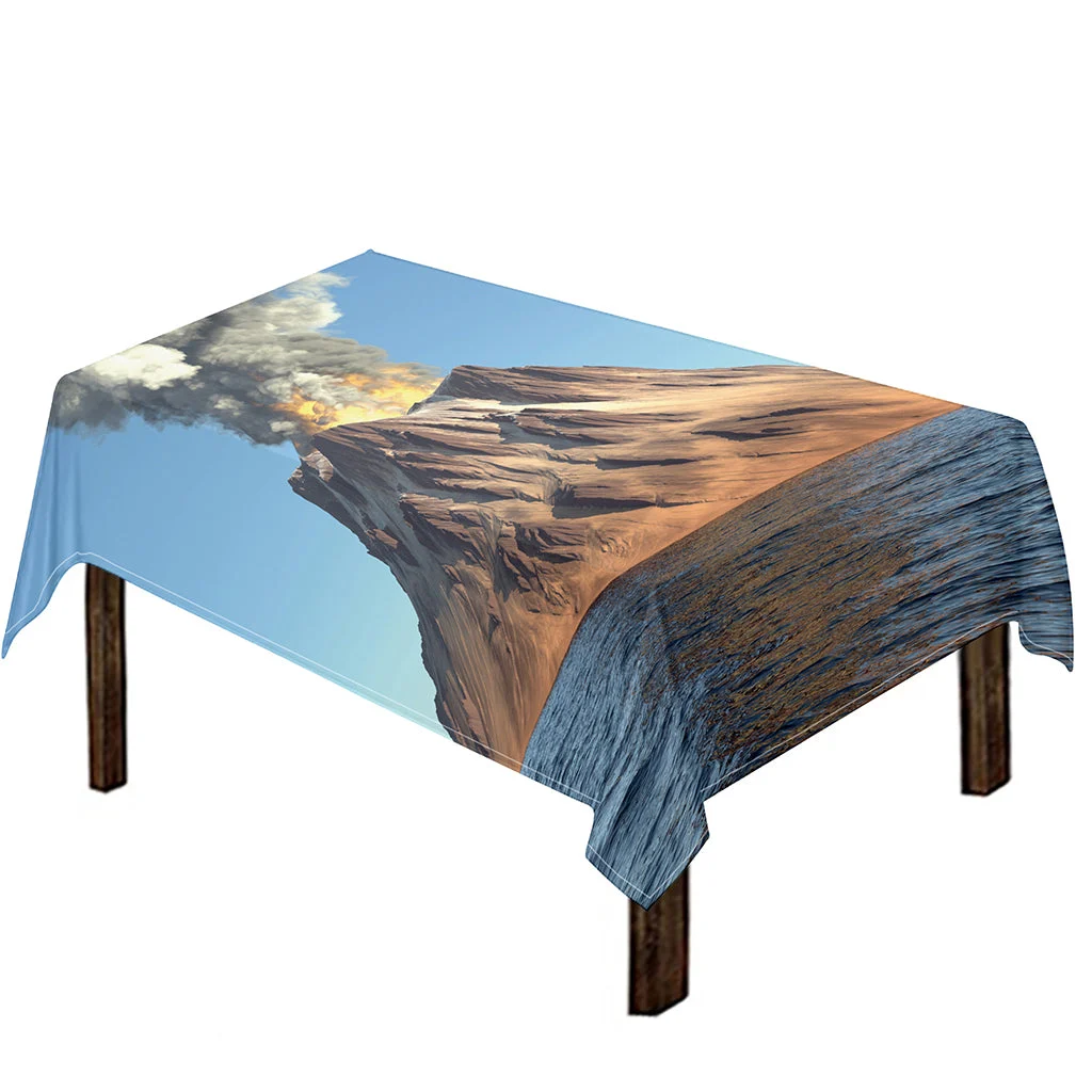 Volcanic Mountain Print Tablecloth Kitchen Home Decor Volcanic Mountain Print Tablecloth Kitchen Home Decor