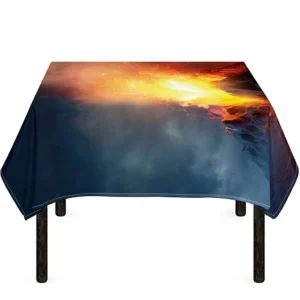 Volcano Eruption Print Tablecloth Kitchen Home Decor