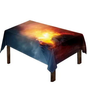 Volcano Eruption Print Tablecloth Kitchen Home Decor