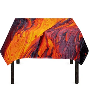 Volcano Lava Print Tablecloth Kitchen Home Decor