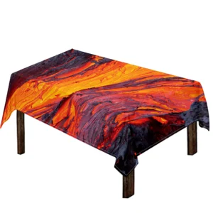 Volcano Lava Print Tablecloth Kitchen Home Decor
