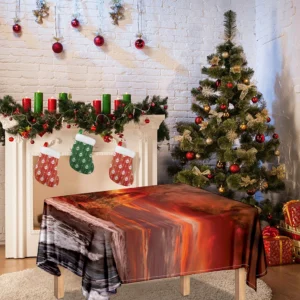 Volcano On The Sea Print Tablecloth Kitchen Home Decor