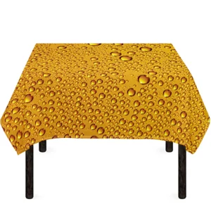 Water Drops On Beer Print Tablecloth Kitchen Home Decor