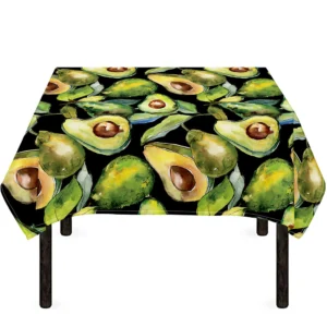 Watercolor Avocado Print Tablecloth Kitchen Home Decor