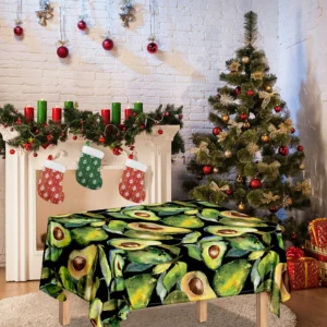 Watercolor Avocado Print Tablecloth Kitchen Home Decor