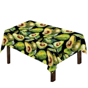 Watercolor Avocado Print Tablecloth Kitchen Home Decor