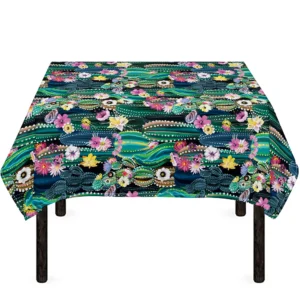 Watercolor Blooming Cactus Print Tablecloth Kitchen Home Decor